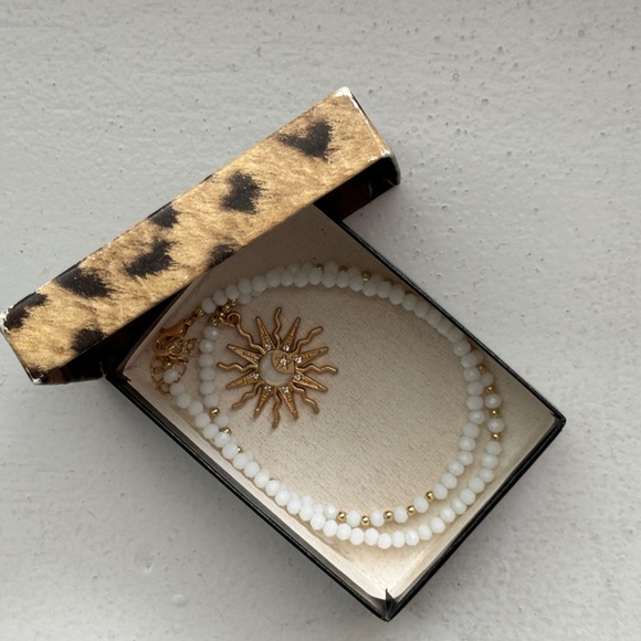 Beaded Necklace with Moon Charm - Picture 6 of 11